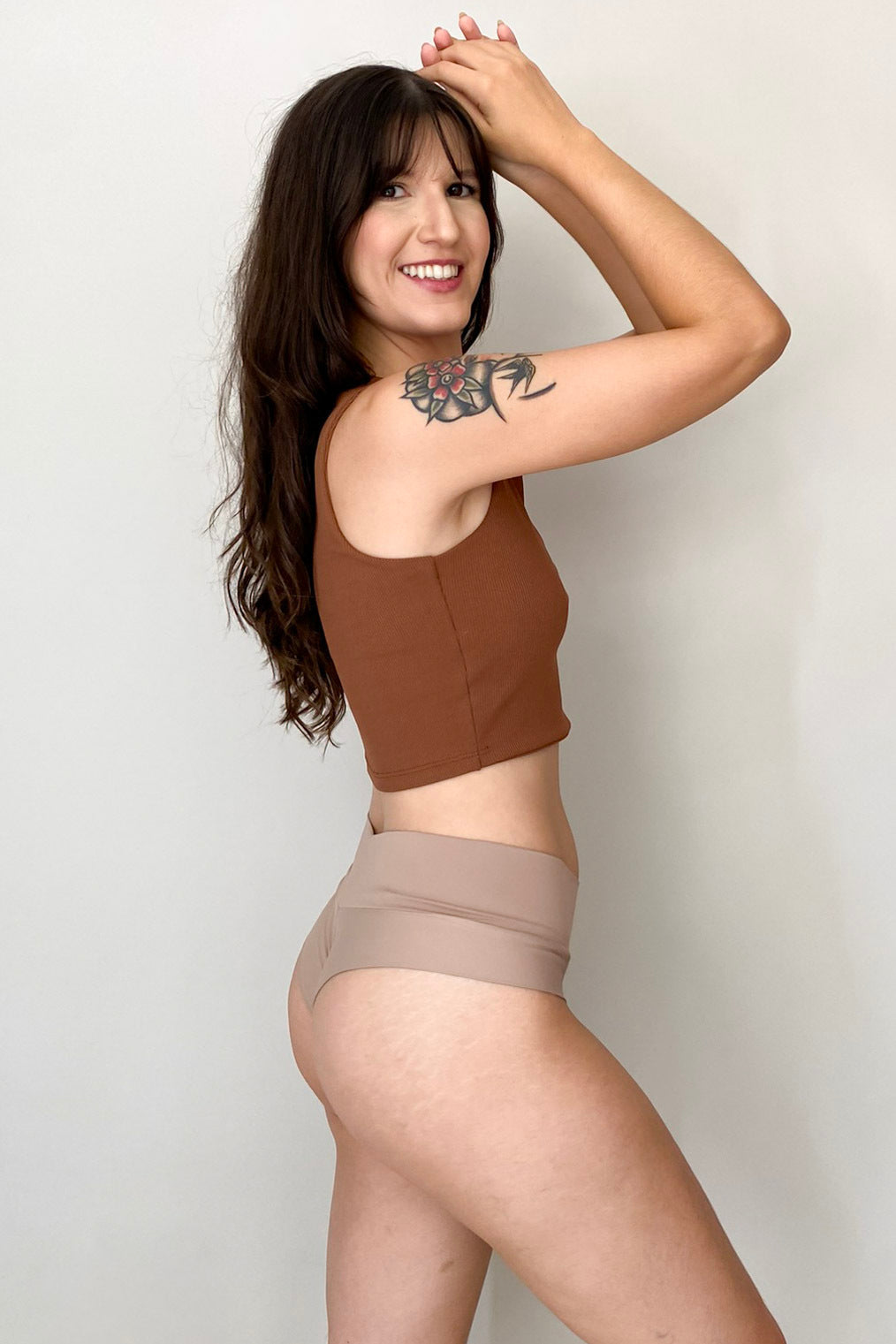 Calcinha Fio Duplo De Cós Alto Em Microfibra