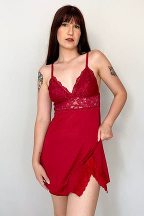 Camisola Em Liganete Stela Com Detalhes Em Renda- Vermelha