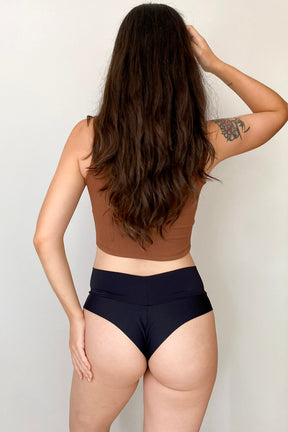 Calcinha Fio Duplo De Cós Alto Em Microfibra