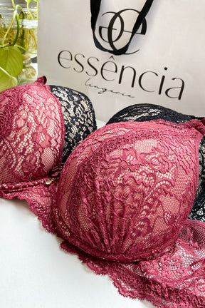 Sutiã Com Bojo Elis Com Acabamento Em Renda- Sensuale