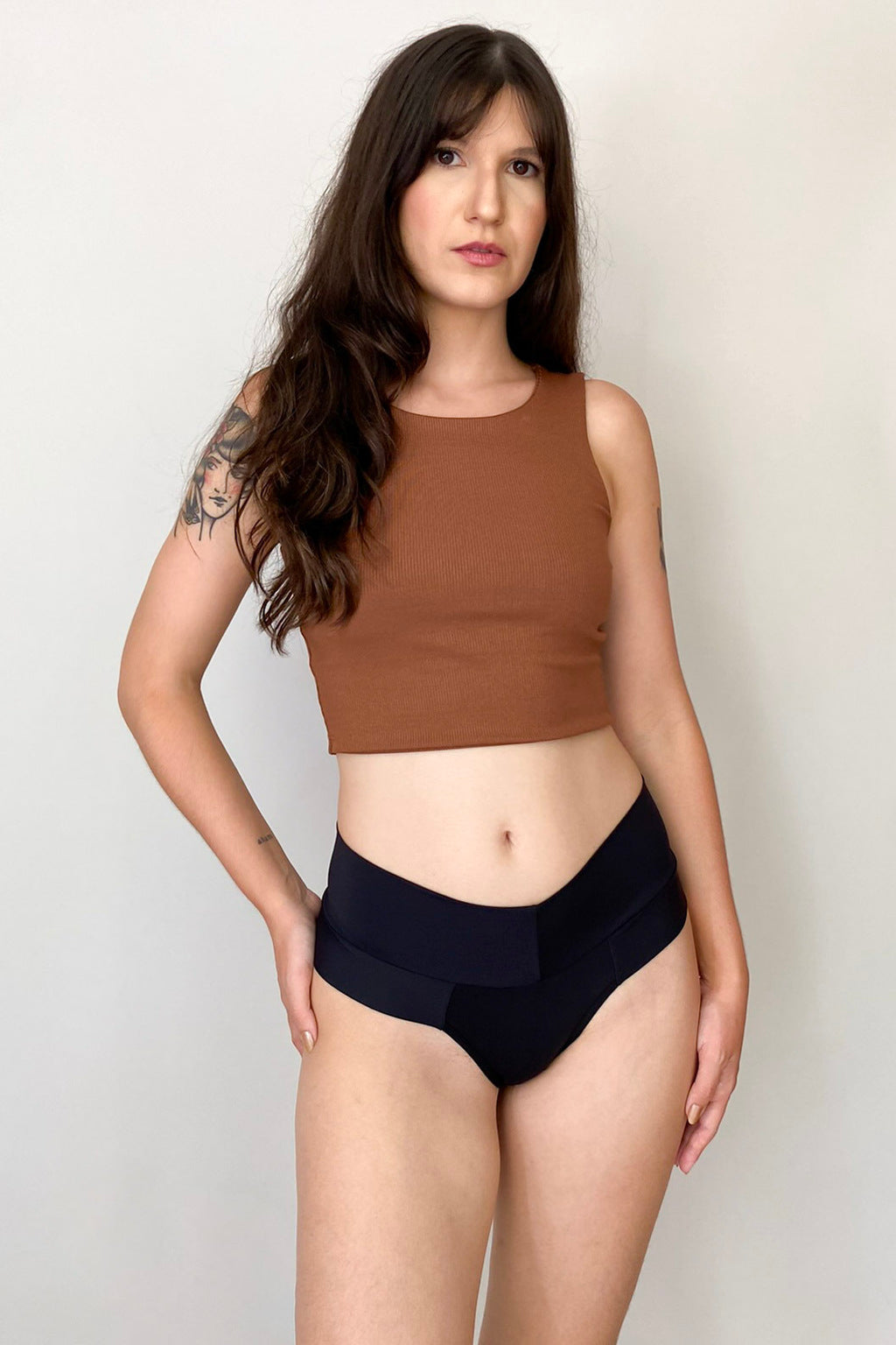 Calcinha Fio Duplo De Cós Alto Em Microfibra