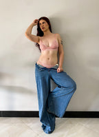 Conjunto De Lingerie Brisa Em Renda Cílios Sem Bojo Sem Aro de Sustentação- Rosa