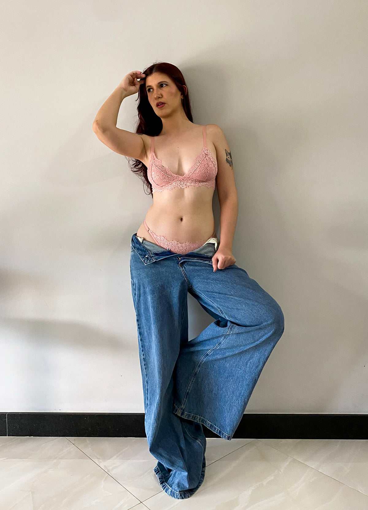 Conjunto De Lingerie Brisa Em Renda Cílios Sem Bojo Sem Aro de Sustentação- Rosa