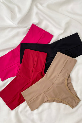 Calcinha Fio Duplo De Cós Alto Em Microfibra