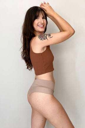 Calcinha Fio Duplo De Cós Alto Em Microfibra