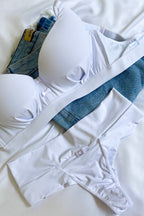 Conjunto De Lingerie Básico Júlia Com Bojo Estruturado- Branco