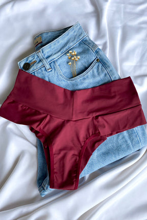 Calcinha Fio Duplo De Cós Alto Em Microfibra